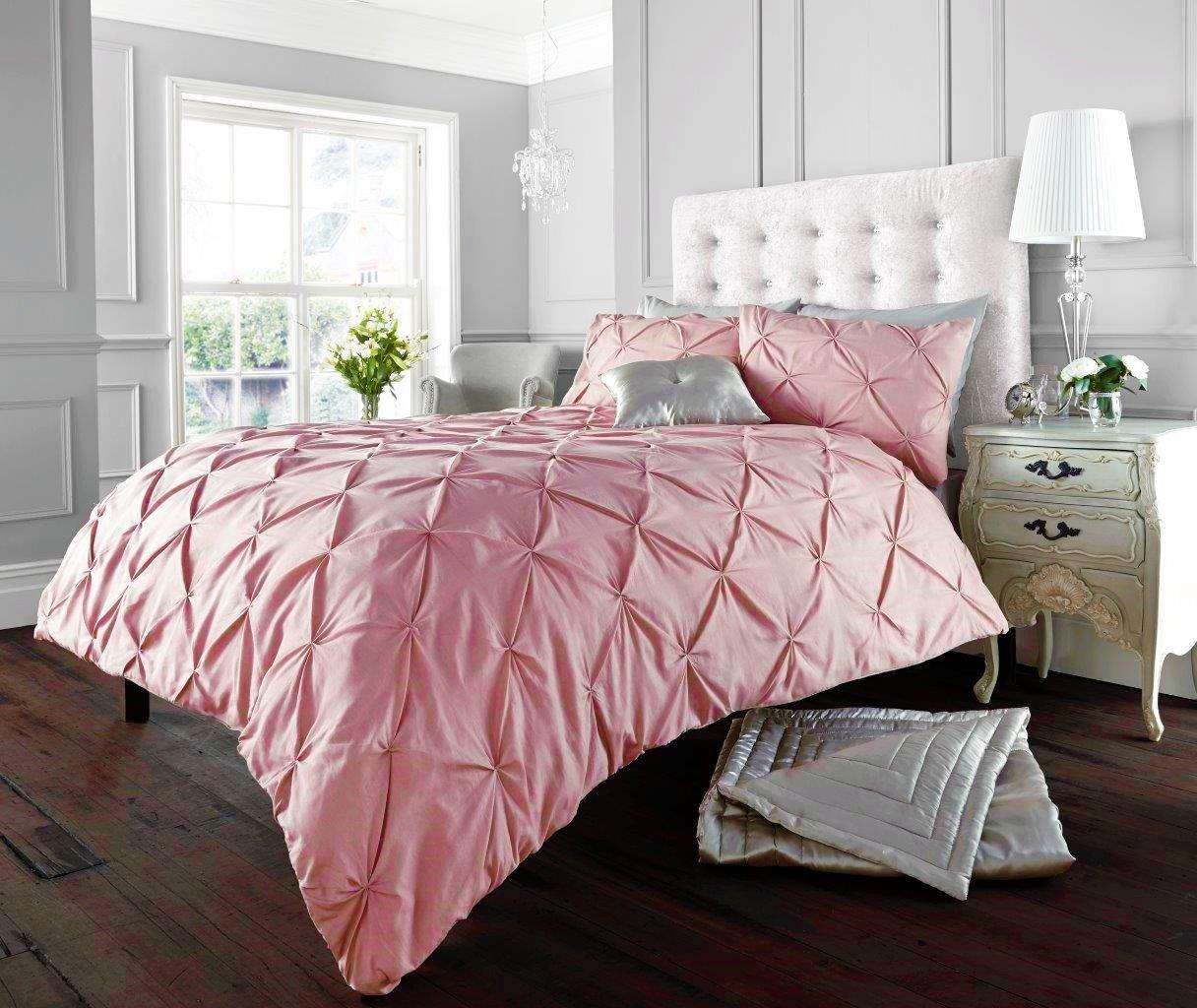 Polycotton Pintuck Duvet Cover With Pillowcases
